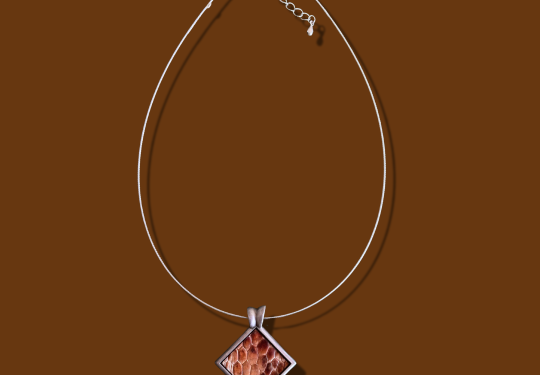 Pewter Pendant with Emu Skin Inlay