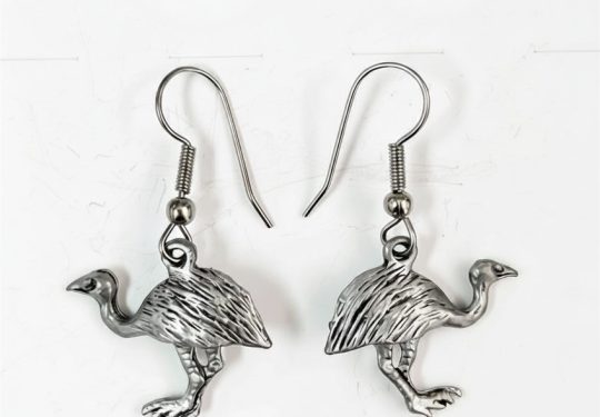 Pewter Emu Earrings