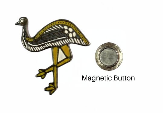 Magnetic Metal Emu Badge